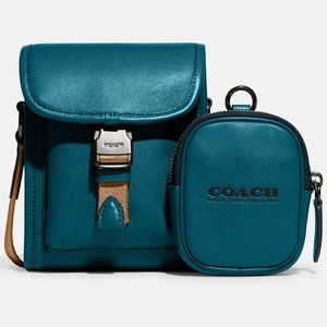 NWT Coach Charter North/South Crossbody With Hybrid Pouch in Deep Turquoise